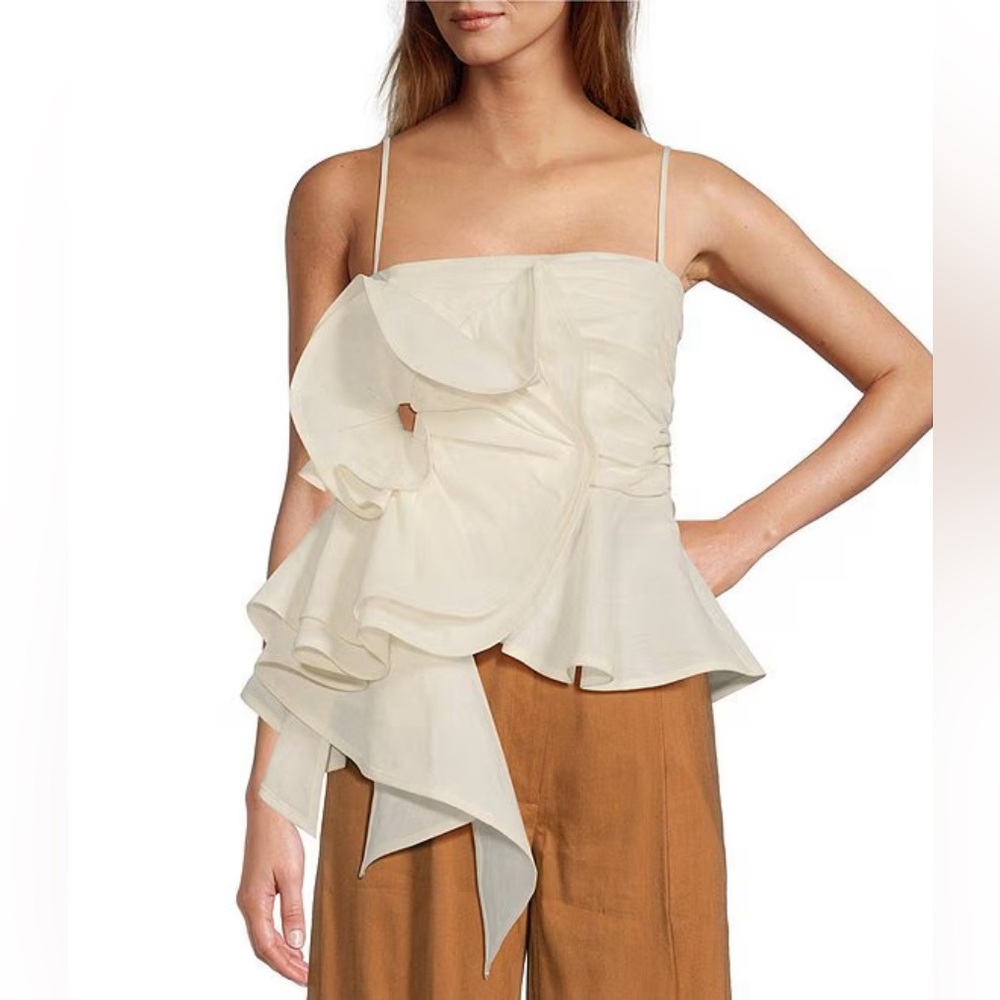 ANTONIO MELANI x MG STYLE ‘Alys’ 🆕 Linen Voluminous Flower Top. Gorgeous! Sz 12 - Picture 3 of 7